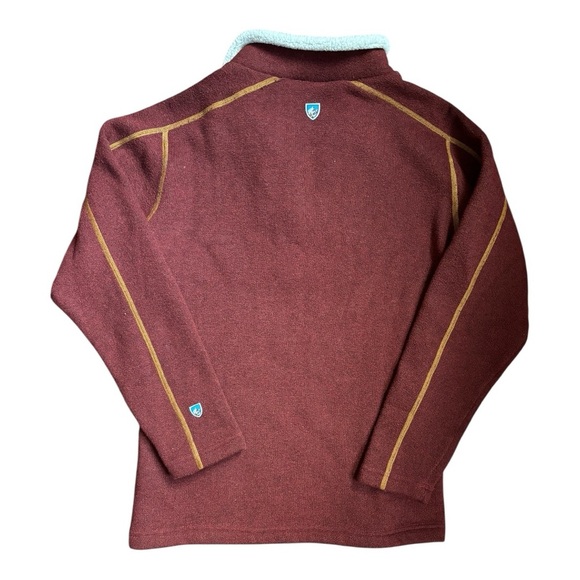 Kuhl Europa Alfpaca Fleece Quarter-Zip Sweater Maroon Size S Shearling - Picture 5 of 10